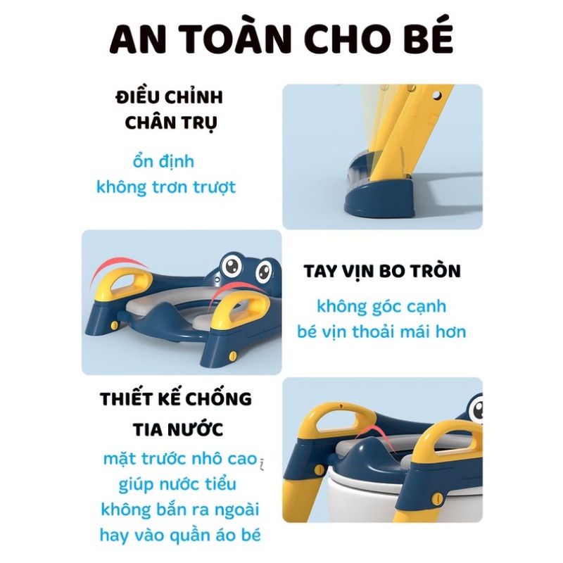 Thang Bô, Thang Đi Vệ Sinh Có Nắp Đậy Tiện Lợi Dành Cho Bé Trai Và Bé Gái Anh Lam Store - Hàng Chính Hãng  - Bé gái