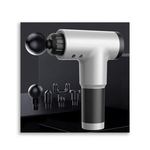 Máy Massage Cầm Tay - S.úng Massage 4 Đầu 6 Chế Độ Giảm Đau, Giãn Cơ Bắp