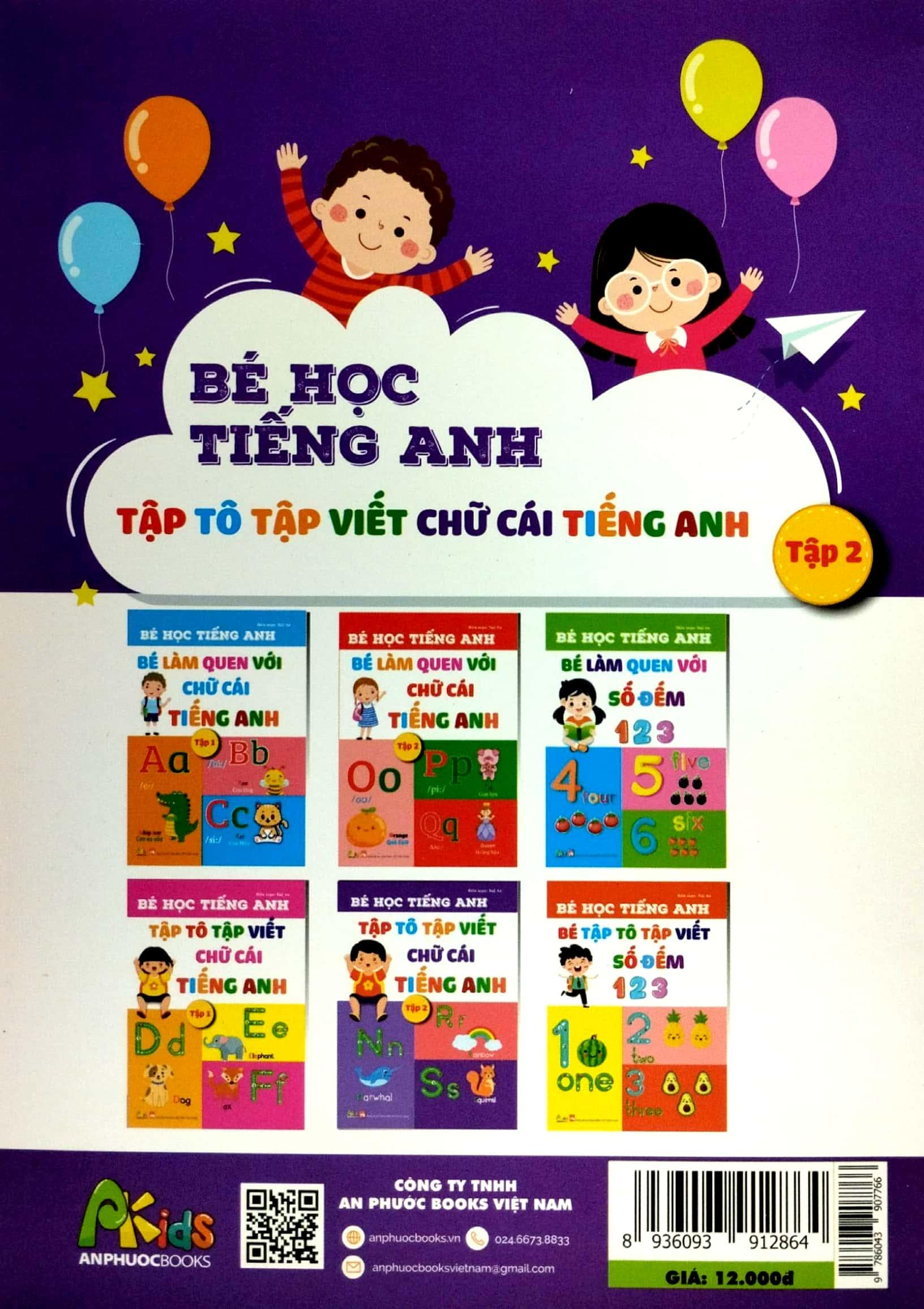 Bé Học Tiếng Anh - Tập Tô Tập Viết Chữ Cái Tiếng Anh - Tập 2