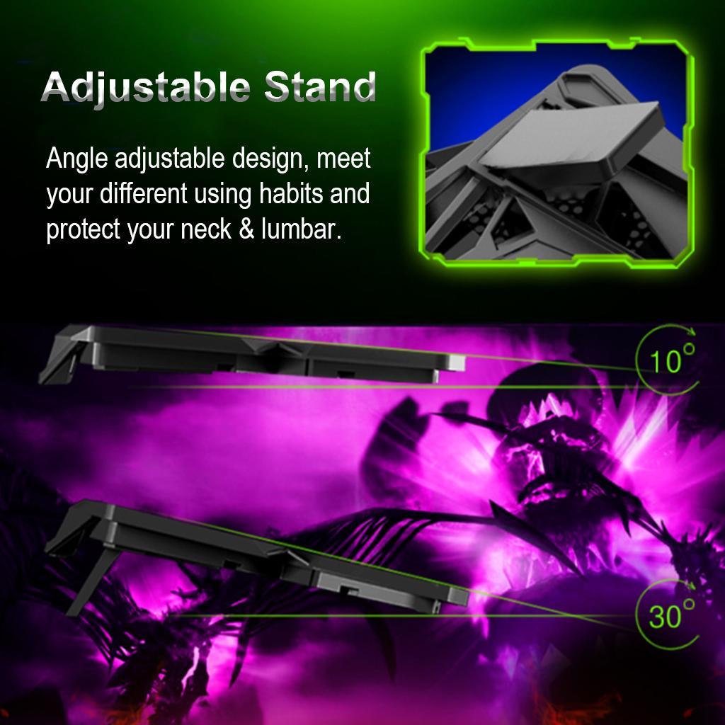 LED Gaming Laptop Cooling Pad 12'' 13'' 14'' 15.6'' 17.3'' Notebook Cooler Stand