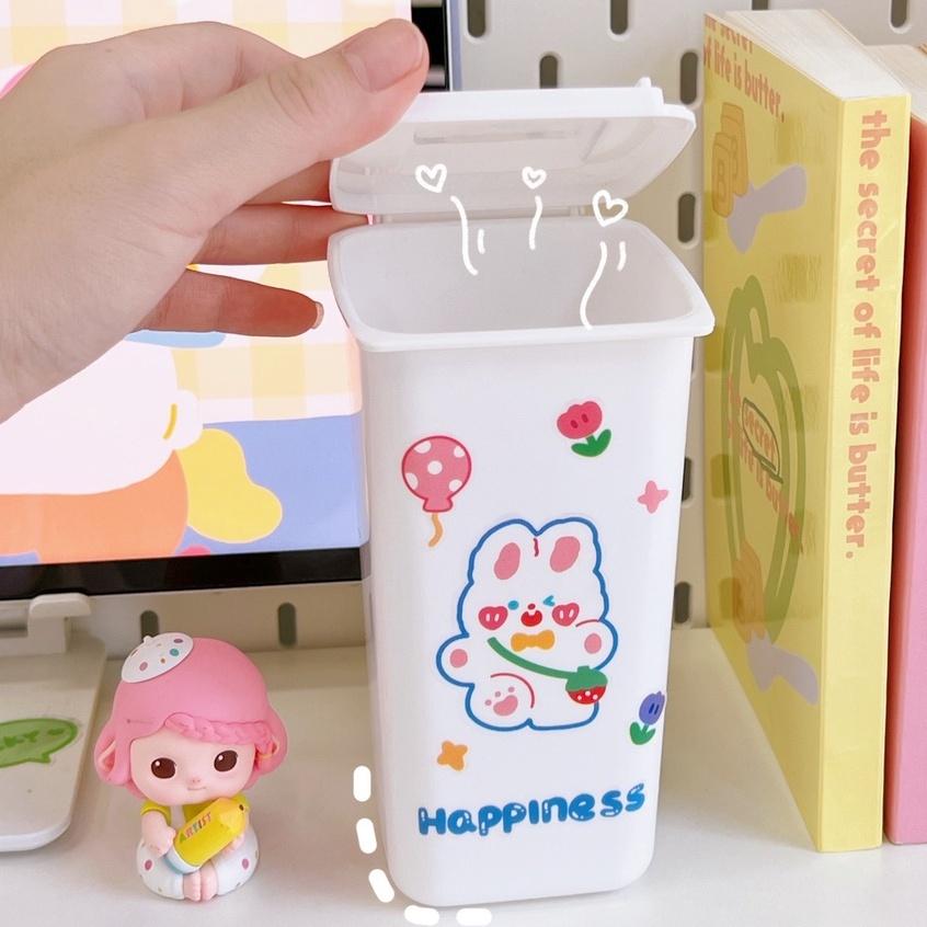 Ống Đựng Bút Nhựa Để Bàn Hình Thùng Rác Recycle Bin