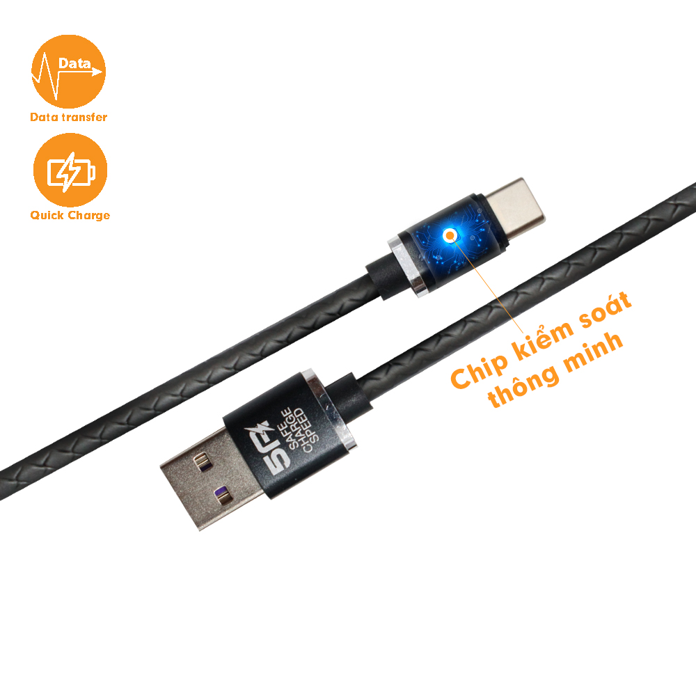 Cáp sạc USB-Type C Aspor sạc nhanh 5A ,A151-Hàng chính hãng