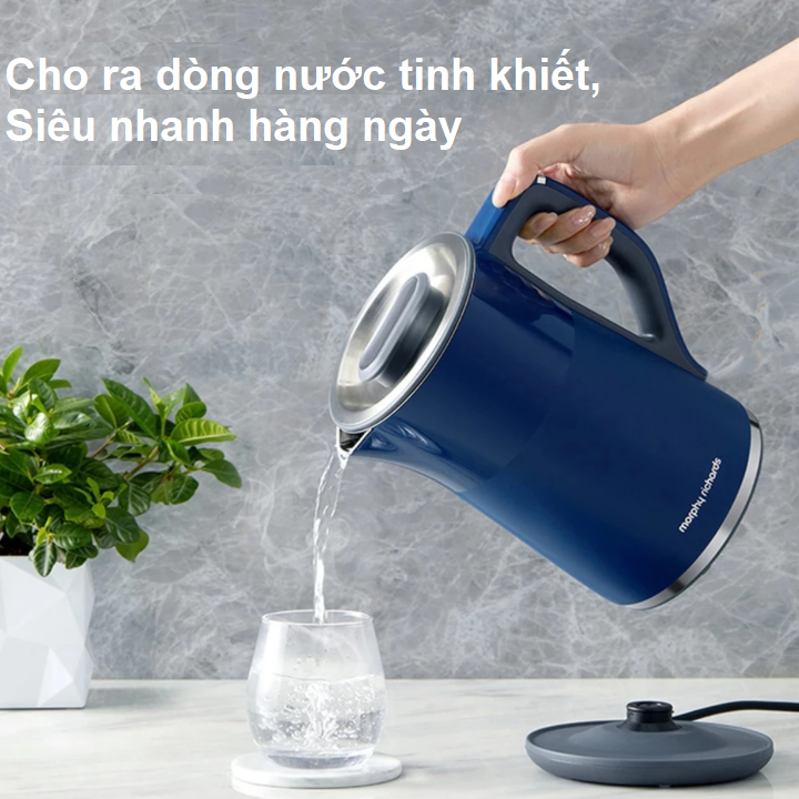 Ấm đun nước siêu tốc điều chỉnh nhiệt độ Morphy Richards MR6070 dung tích 1.5 lít có thể chọn 4 mức nhiệt độ - HÀNG NHẬP KHẨU