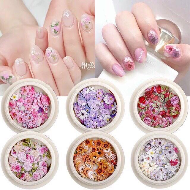 (Hàng mới về)Hoa giấy nail 3D - Hoa giấy trang trí móng tay đắp ẩn theo phong cách Hàn Nhật