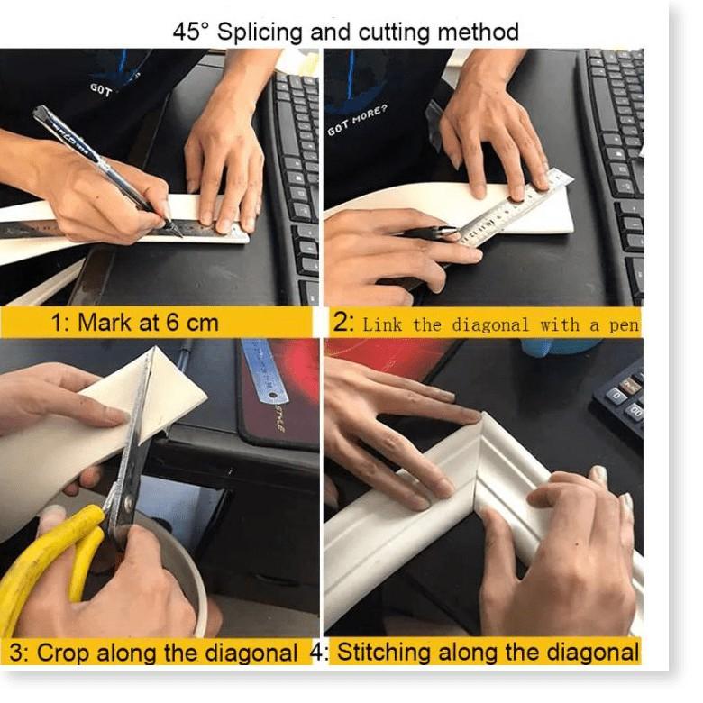 Nẹp viền cao su giả khung gỗ dùng Tranh, góc tường bản 6cm Trắng 5 Mét