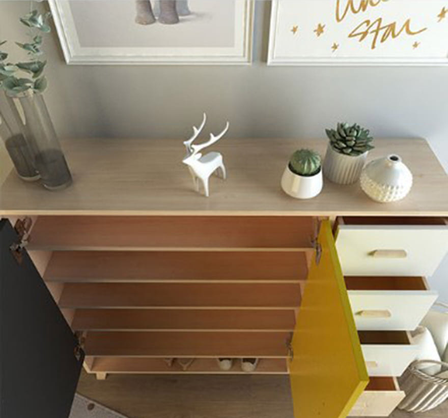 Tủ giày nhỏ gọn gỗ MDF kiểu dáng sang trọng