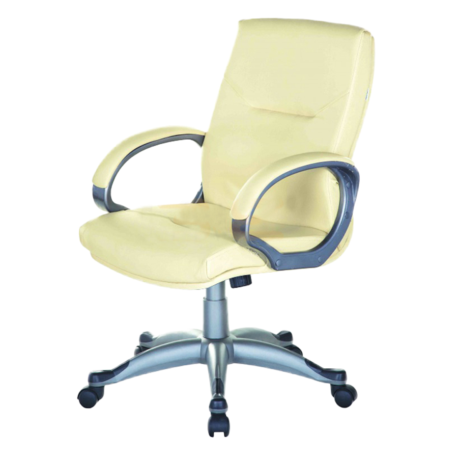Ghế Trưởng Phòng  Tay Ốp Da Pu Chân Ngoại Nhập Cao Cấp IBIE IB330 - Kem