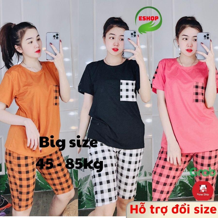Đồ ngủ nữ trung niên quần lửng ngố Đồ bộ nữ đồ mặc nhà đẹp dễ thương bigsize thun cotton thể thao ESHOP AD19