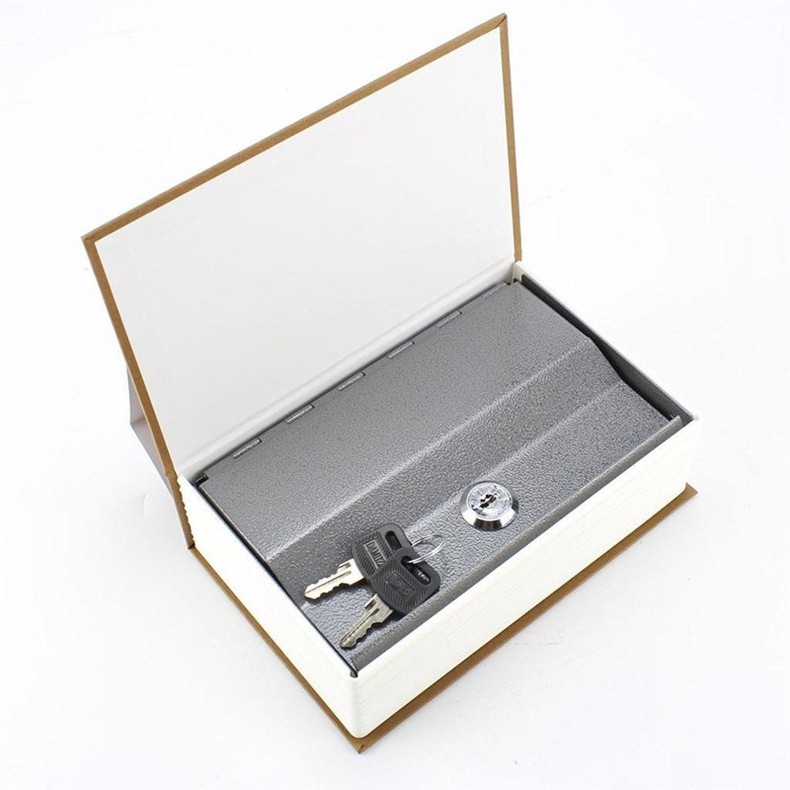 Két Sắt Mini Hình Quyển Sách 18x11.5x5.5cm Khóa Chìa - Giao ngẫu nhiên