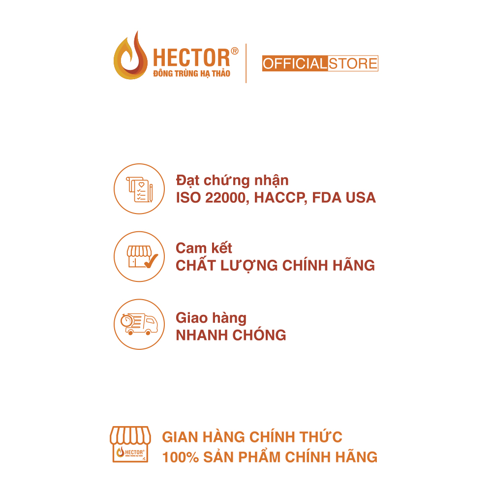 Hector Đông Trùng Hạ Thảo Viên Nang 100% Chính Hãng Tăng Cường Sức Khỏe, Tăng Sức Đề Kháng, Hỗ Trợ Tiểu Đường, Cao Huyết Áp, Mất Ngủ Hộp 30 Viên