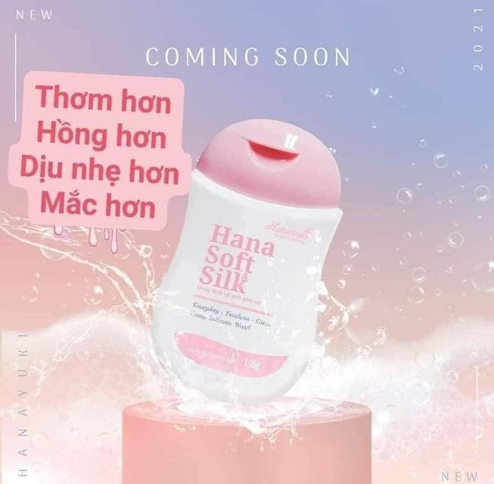 Dung dịch vệ sinh Phụ Nữ Hanayuki màu hồng VB Soft Silk - ddvs Hana phiên bản mới