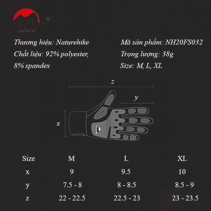 Găng tay cảm ứng ngón trỏ điện thoại, du lịch dã ngoại hàng chính hãng Naturehike NH20FS032 dành cho cả nam và nữ