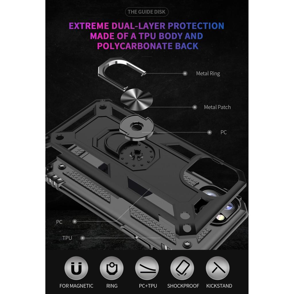 Ốp lưng cho iPhone 11 Pro chống sốc 2 lớp kèm nhẫn xoay làm giá đỡ