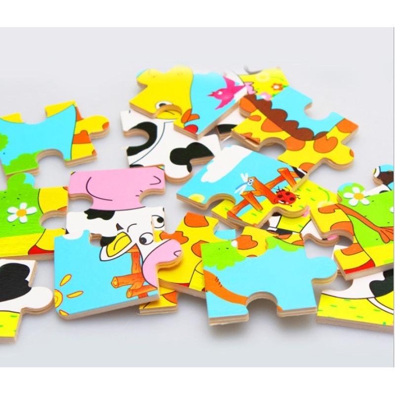 Đồ chơi tranh ghép hình 9 miếng gỗ puzzle,ghép hình, tranh xếp hình