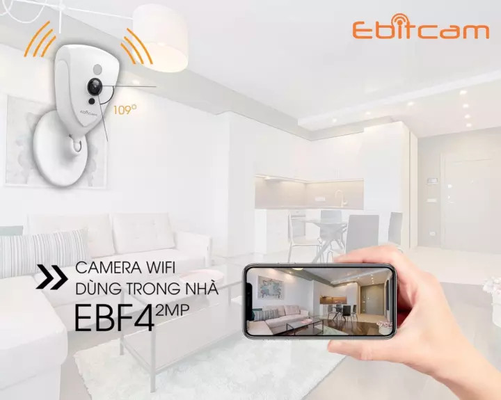 Camera Ip Wifi Ebitcam EBF4 (2.0MP) Full HD 1080P + Thẻ Nhớ 32GB - Hàng Chính Hãng