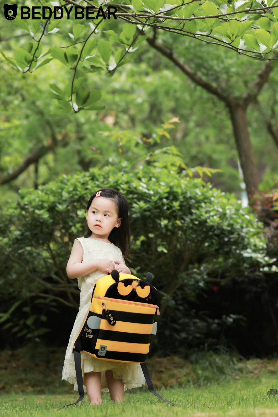 Balo Cho Bé 4 tuổi Beddybear dòng Cute Bag dành cho Bé Học Mầm non Mẫu giáo - họa tiết Ong Vàng Chống gù lưng - sản phẩm chính hãng bảo hành 2 năm
