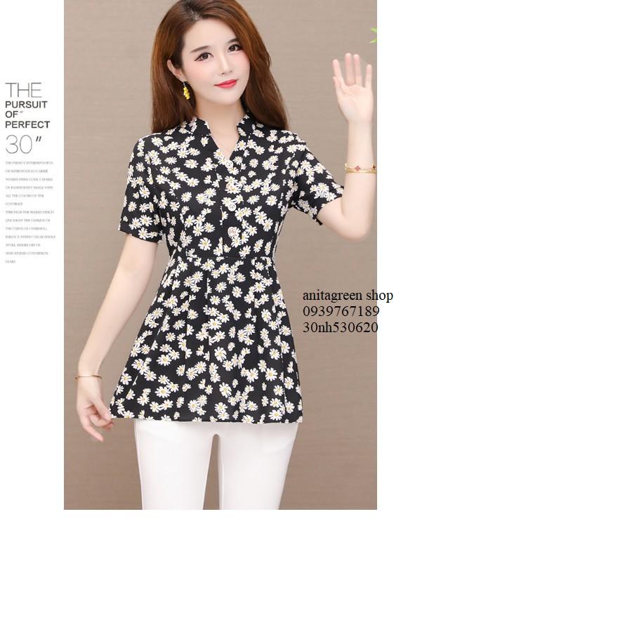 Nh530620-SƠ MI HOA TAY NGẮN