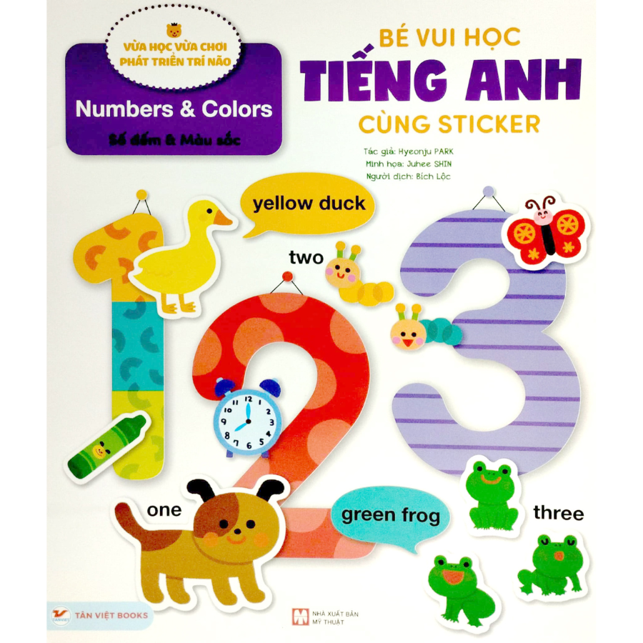 Combo: Bé vui học tiếng anh cùng Sticker: Số đếm và Màu sắc + Trong vườn thú + Bảng chữ cái + Một ngày của tớ + Những từ vựng đầu tiên
