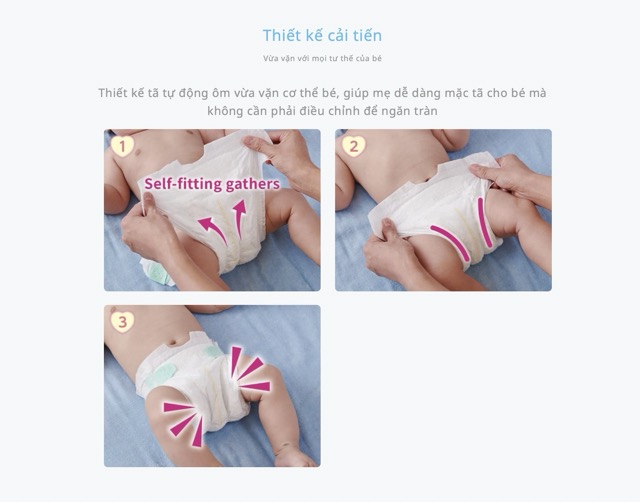 Tã dán sơ sinh Moony Newborn 90 miếng