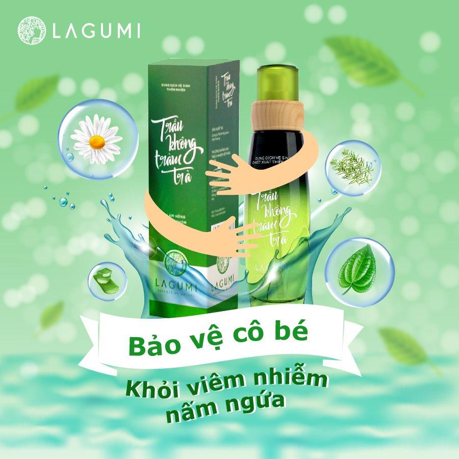 Dung dịch vệ sinh phụ nữ Lagumi chiết xuất trầu không tràm trà giảm viêm, ngứa an toàn cho cả mẹ bầu và sau sinh 100ml