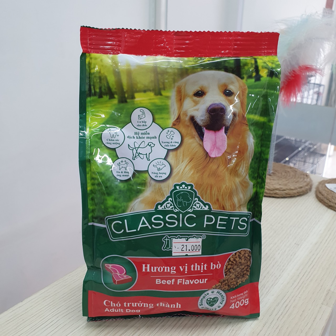 Thức ăn chó lớn CP CLASSIC Adult Pets vị thịt bò 400g