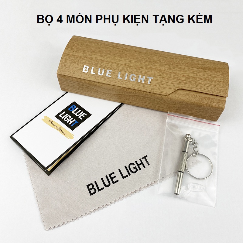 Kính Giả Cận, Gọng Kính Cận Nam Nữ Mắt Vuông Góc Cạnh Cá Tính Đen, Trong Suốt - BLUE LIGHT