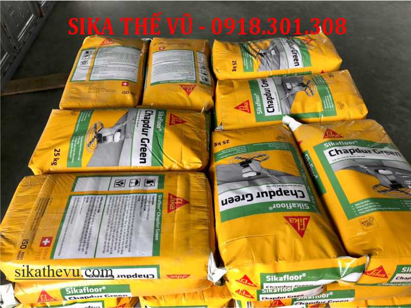 Bột xoa nền chống mài mòn, giúp tăng cứng bề mặt bê tông màu xanh - Sikafloor Chapdur Green