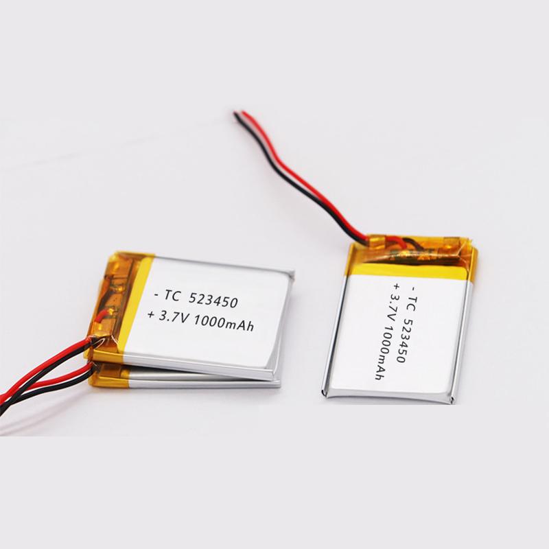 2 chiếc 1000mAh 3.7V 523450 Pin sạc Lithium Polymer Pin Li-ion cho điện thoại thông minh GPS DVD MP4 MP5 Đèn Led Lipo Cell
