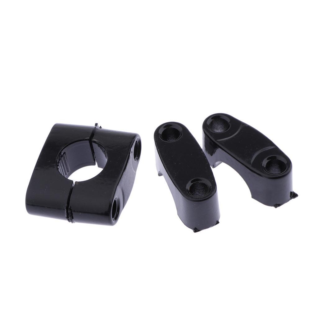 2X 22mm Black Handlebar Bar Mount Riser Clamp Bracket Adaptor for Motorbike ATV