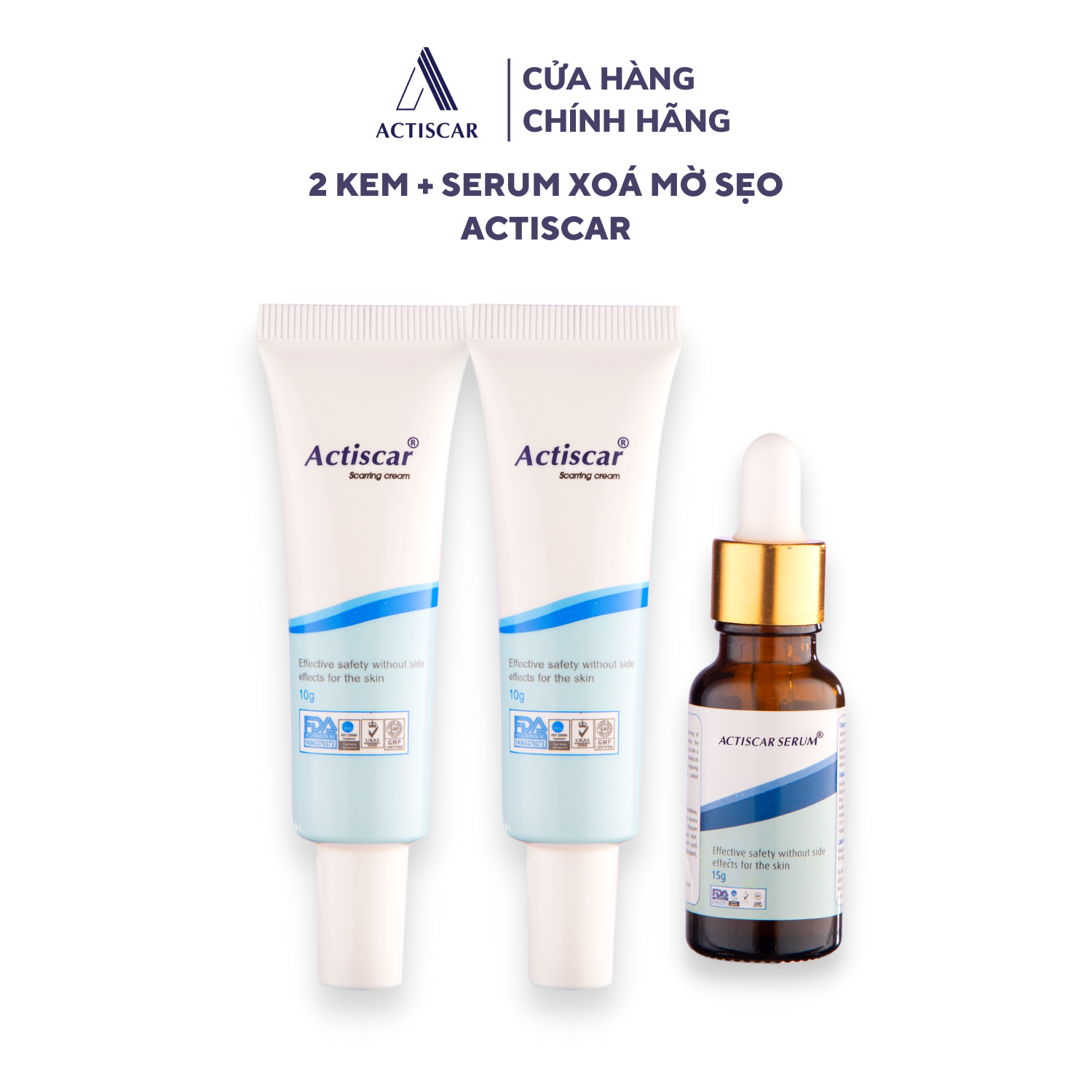 Bộ 2 Kem Xoá Sẹo + 1 Serum Actiscar