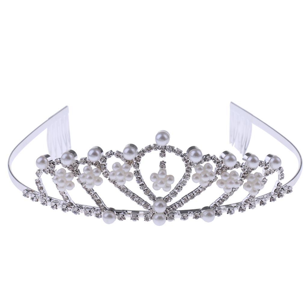 Bridal Wedding Crystal Tiara Pearls Headband Headdress Hair Accessories