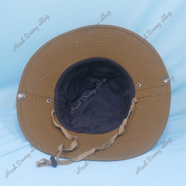 Nón tai bèo nam trơn không thêu, không logo loại xịn có lớp lót phía trong vành rộng 8 cm - Nâu nhạt