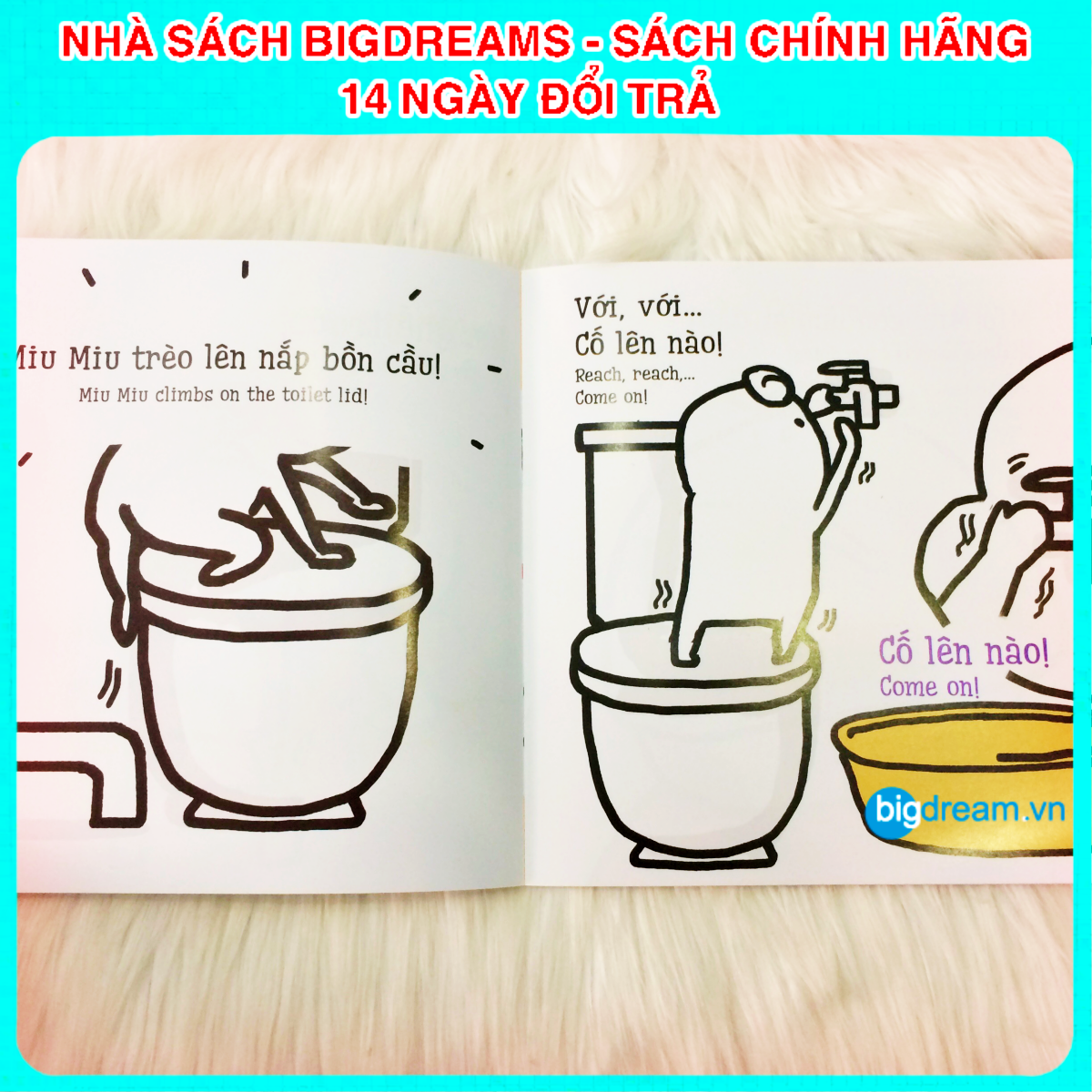 BẢN MỚI SONG NGỮ Miu Miu Tự Lập - Đi Tắm Ehon Kĩ Năng Sống Cho Bé 1-6 Tuổi Miu miu hiểu chuyện Miu bé nhỏ