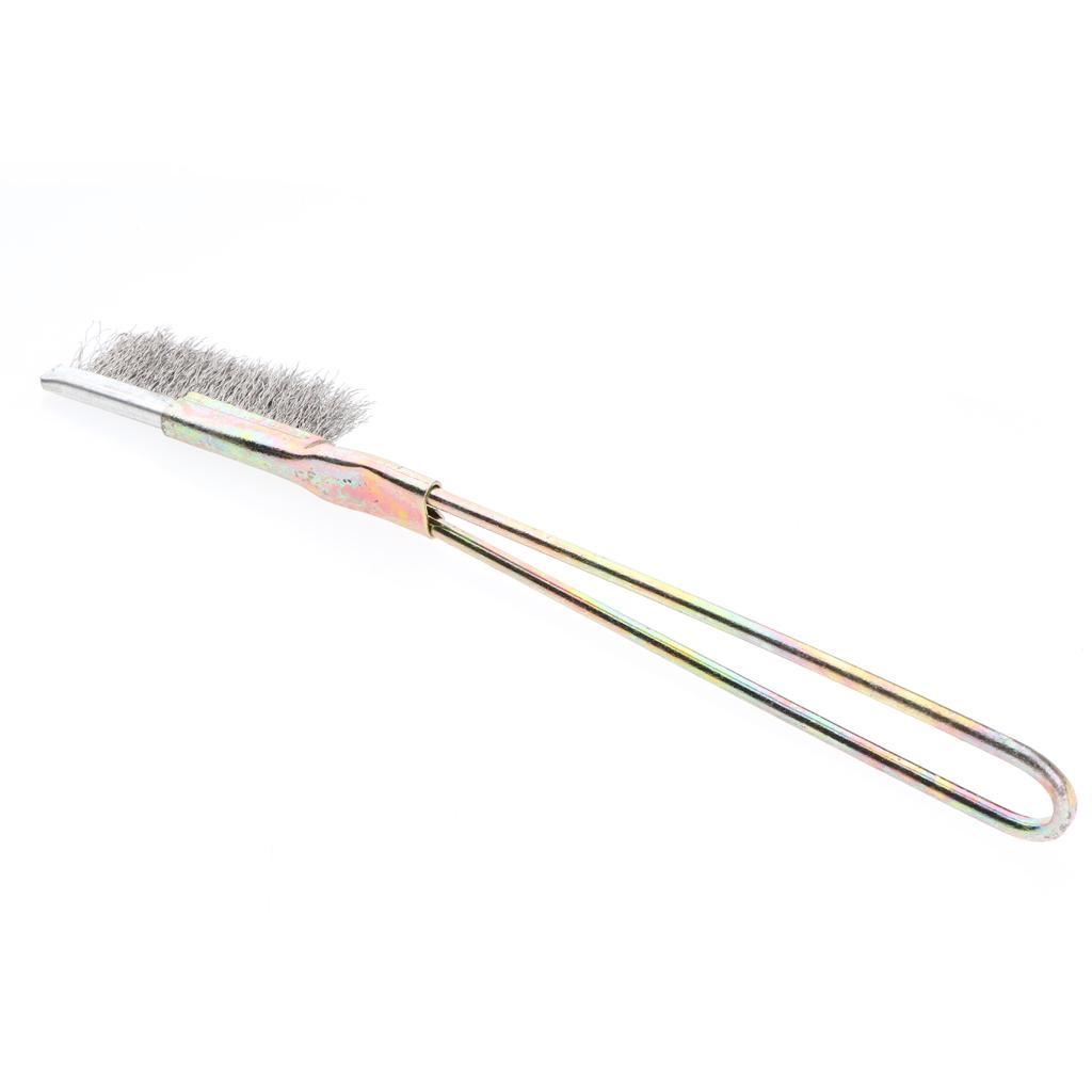 2pcs Stainless Steel Handle Wire Brush for Rust Paint Straight Head