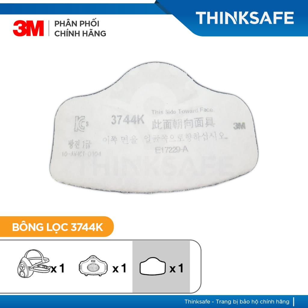 Mặt nạ phòng độc 3M Thinksafe, phòng độc, chuyên phòng dịch, chống giọt bắn, lọc bụi mịn, xịt sơn - HF52/1700