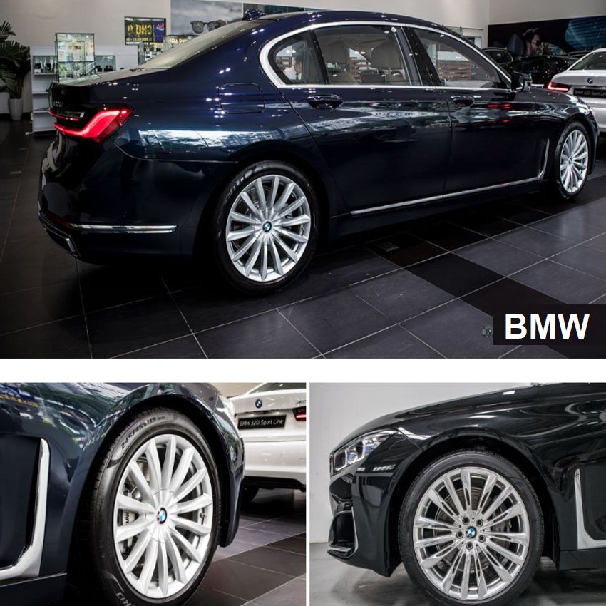 Logo chụp mâm, lazang bánh xe ô tô BMW 7 Series đời mới 730 Li, 740 Li, 750Li - Đường kính 17.2cm