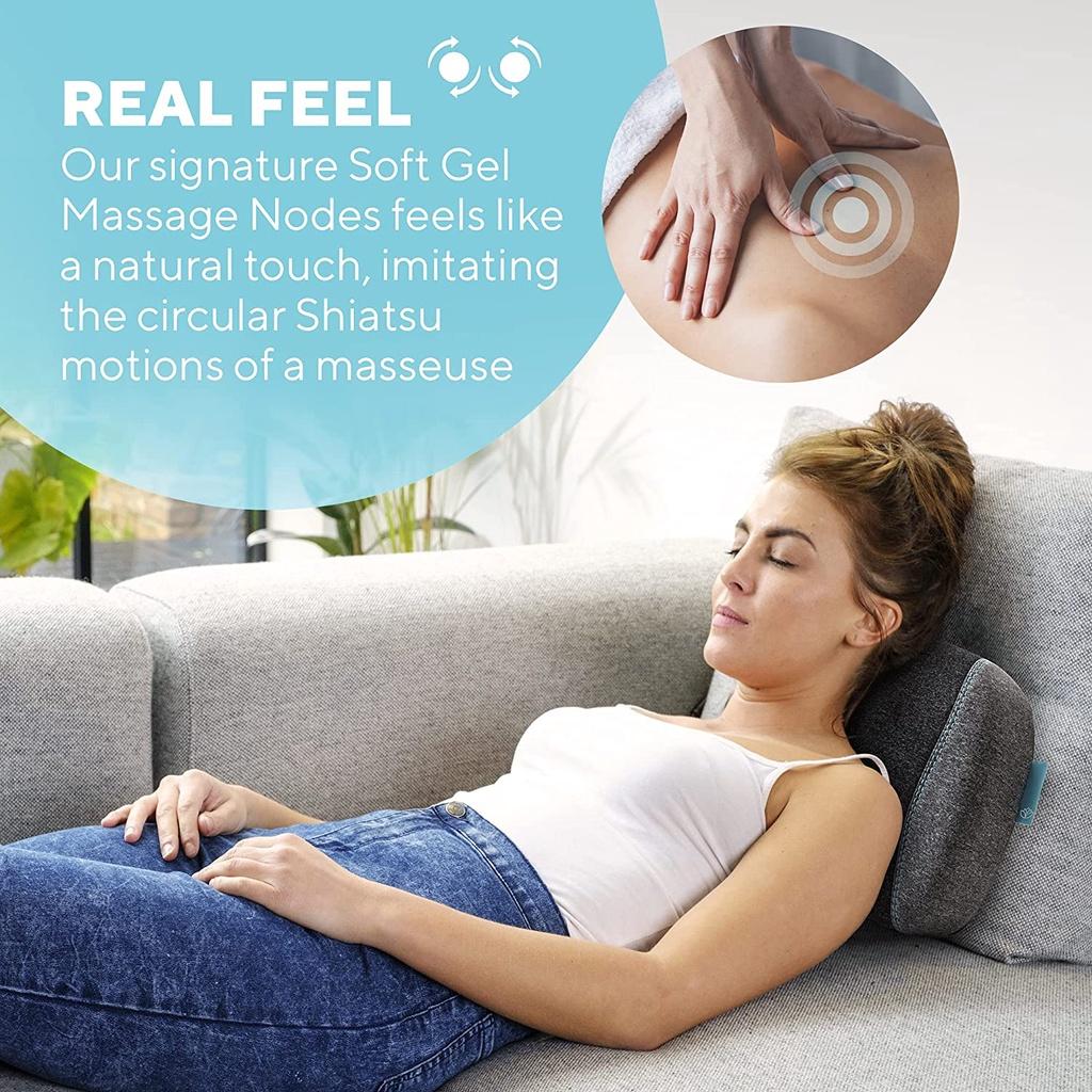 Gối massage Shiatsu TruHeat công nghệ GEL pin sạc Homedics TH-SPTF2000 - Dùng được trên ô tô