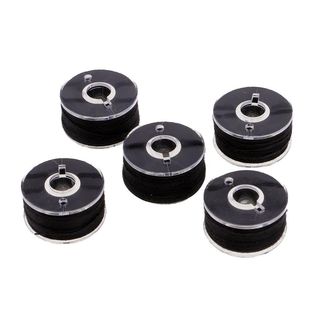 50Pcs Polyester Sewing Machine Thread String Bobbins with Plastic Case