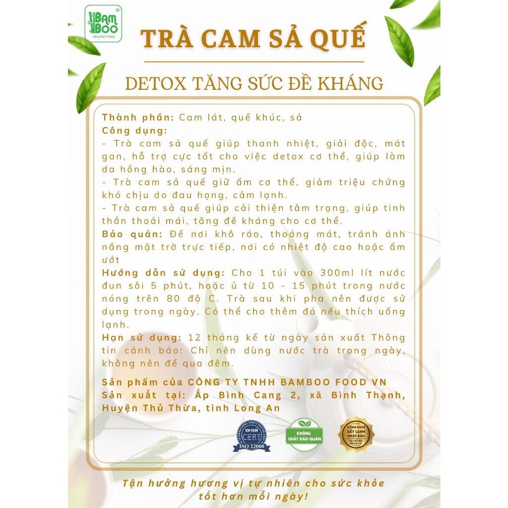 Trà Cam Sả Quế Bamboo - Bổ Phế, Giảm Ho, Ổn Định Đường Huyết, bổ sung Vitamin C, Giữ Ấm Cơ Thể