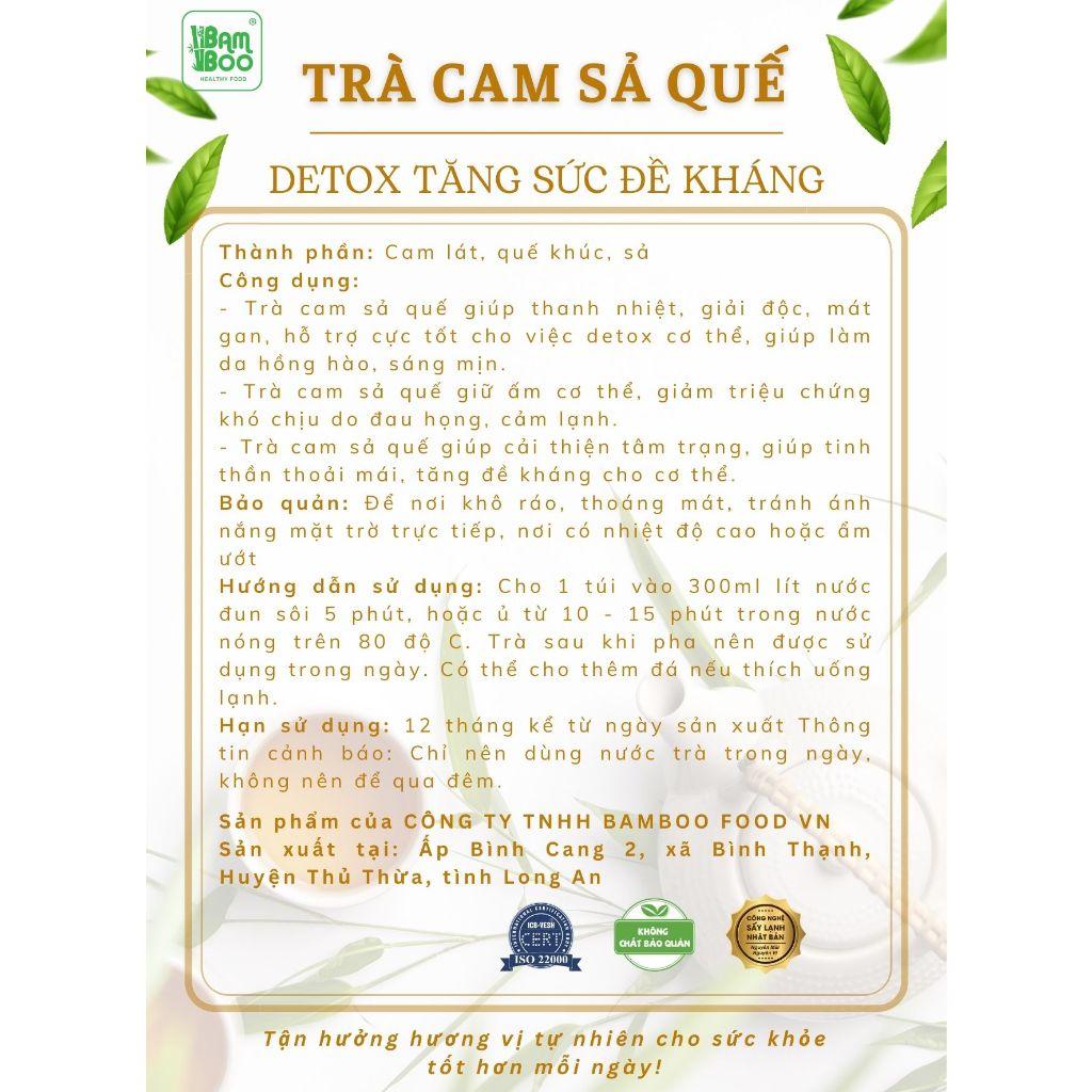 Combo 20 gói Trà Cam Sả Quế Bamboo - Bổ Phế, Giảm Ho, Ổn Định Đường Huyết, bổ sung Vitamin C, Giữ Ấm Cơ Thể