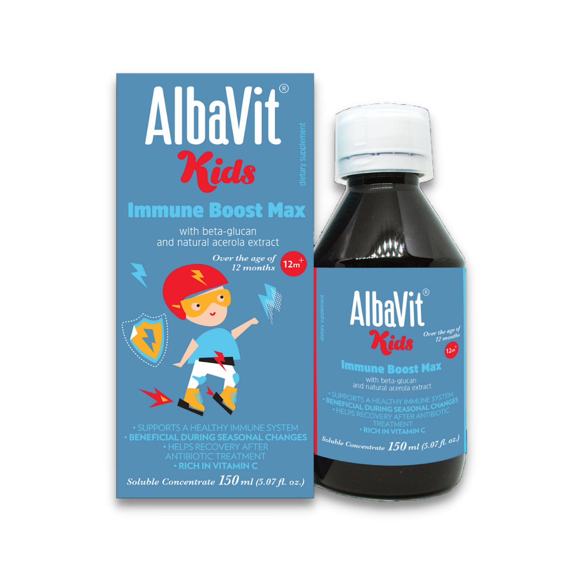 Siro Albavit Kids Immune Boost Max hỗ trợ trẻ tăng cường sức đề kháng (Chai 150ml)