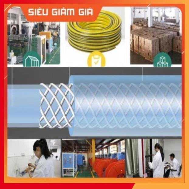 Bộ dây vòi xịt nước rửa xe, tưới cây . tăng áp 3 lần, loại 7m, 10m 206701-3 đầu đồng, cút,nối nhựa vàng