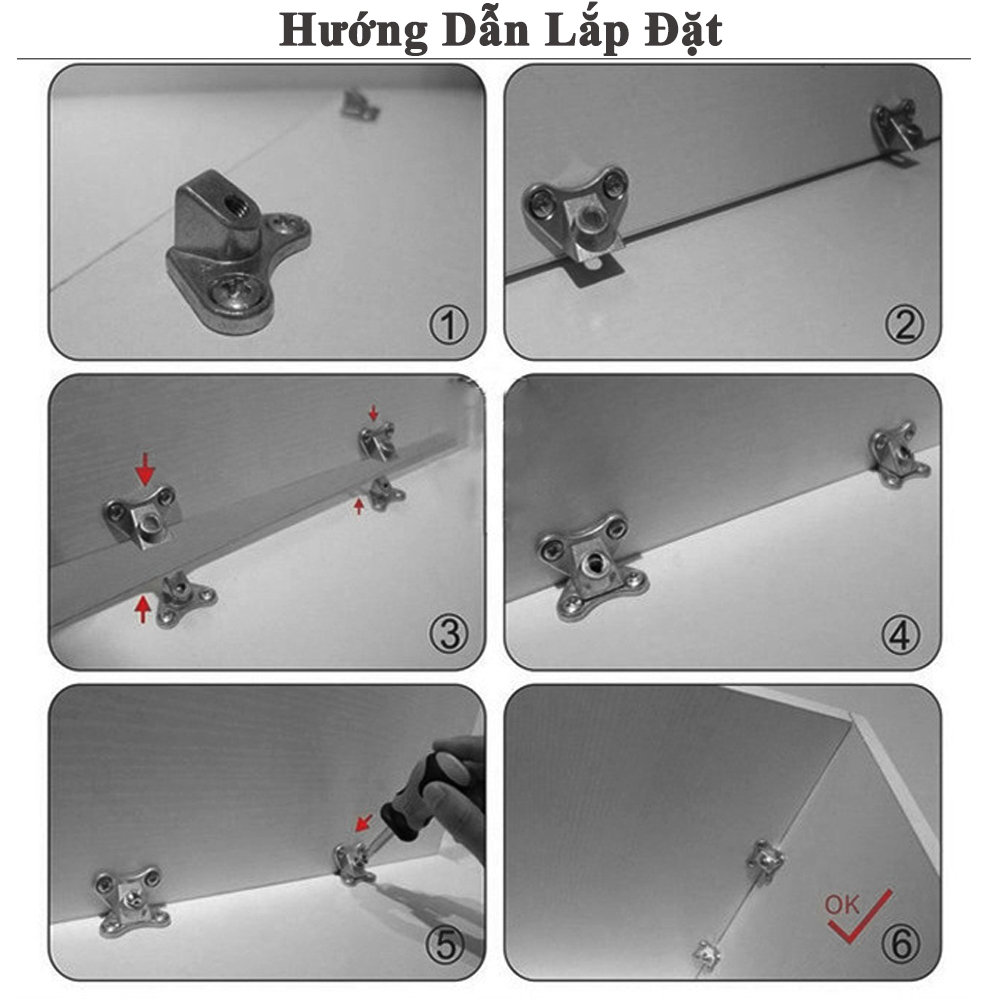 Bát Giá Đỡ Ke Góc Vuông KUNBE (Chốt Bướm) Sử Dụng Ke Đỡ Kệ Tủ Nội Thất Giúp Tháo Lắp Dễ Dàng