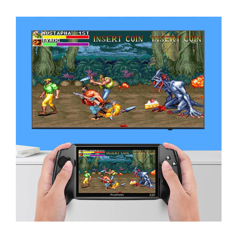 Máy chơi game X20 - Màn hình 7 inch, Rom 16GB chép full 8000 game, kết nối được 2 tay cầm, tivi, nghe nhạc, xem phim, chụp hình. Pin khủng 5400mAh