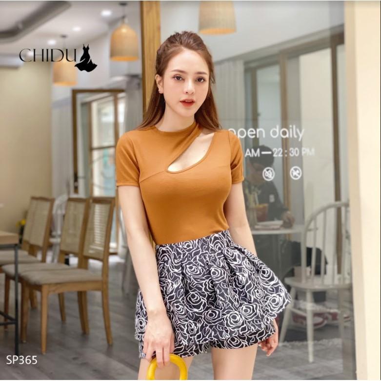 HÀNG CAO CẤP - CHIDU Áo thun ngắn tay cổ khoét SP365 - Hàng Cao Cấp