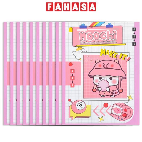 Bộ 6 Tập Học Sinh Moochi - 4 Ô Ly Vuông - 96 Trang 120gsm - The Sun - Heo Hồng