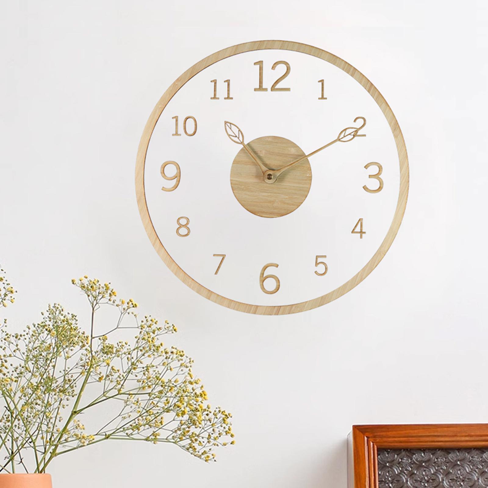 Modern Wall Clock Silent Wooden Wall Hanging Clock for Office Home Classroom