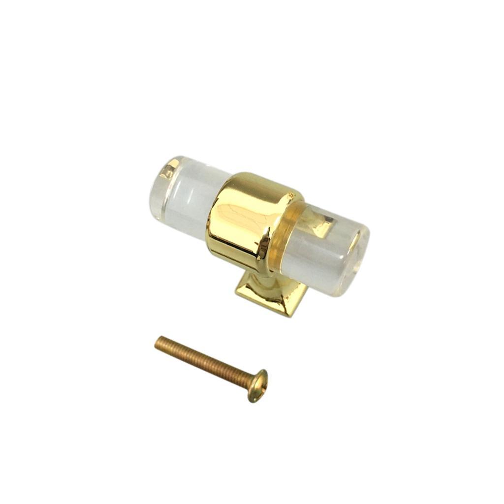 4Pcs Acrylic Door Pull Knob Drawer Cupboard Handle Home Decorative Gold