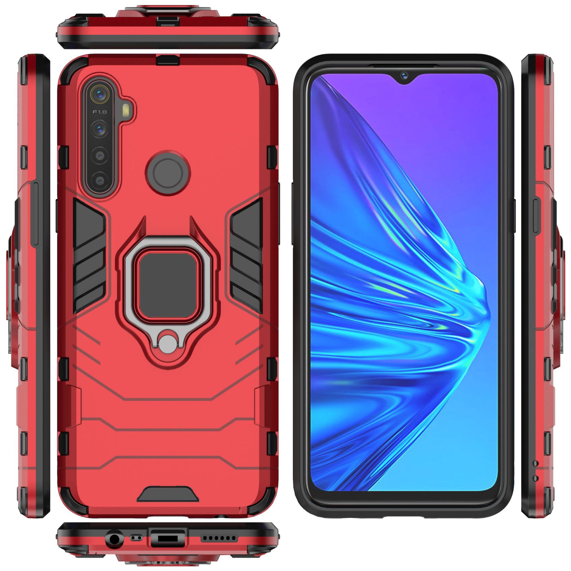 Ốp lưng cho  Realme 5 Pro iRON - MAN IRING Nhựa PC cứng viền dẻo chống sốc