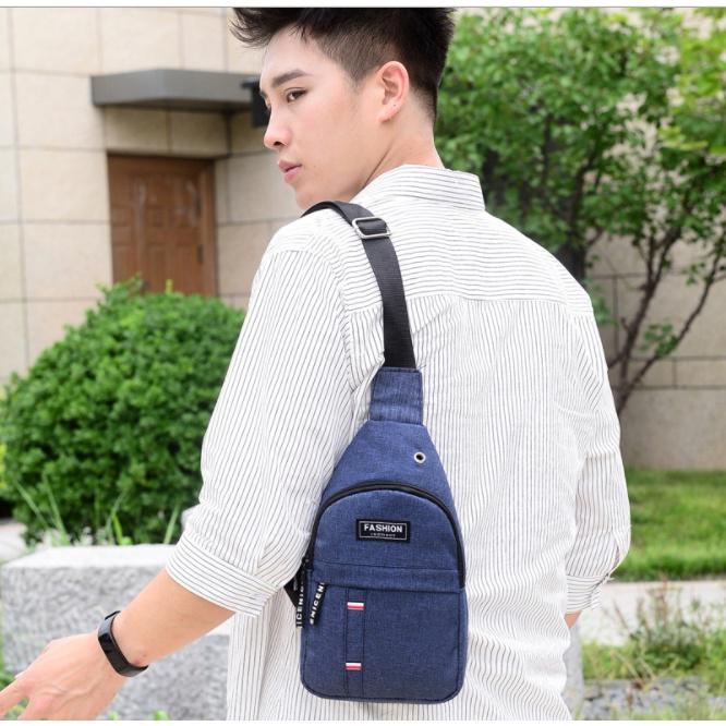 Túi đeo chéo Hàn Quốc Túi đeo ngực leo núi ngoài trời đeo chéo một bên vai Túi đeo chéo vải Oxford Fashion thể thao